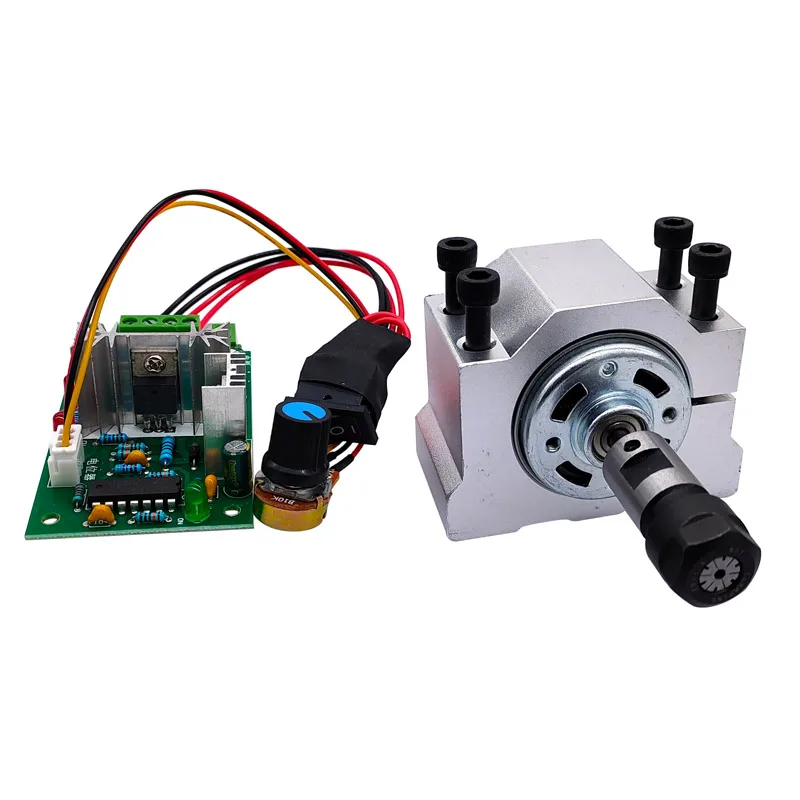 1 Suit DC Motor 775 12V/24V 15000R PWM DC controller ER11 Chuck 5mm/spring chuck 3.175mm Spindle motor bracket 45mm RS775 dc motor controller set