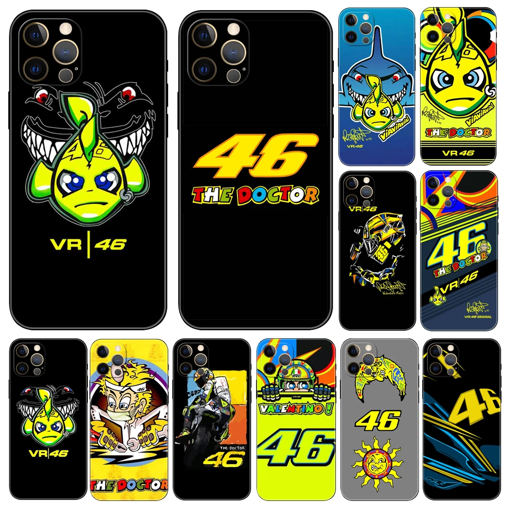 The Doctor Rossi Motorcycle Racing phone case for iphone 2020se 6 7 8 plus x 10 XR XS 11 12 13 mini pro MAX black tpu back cover apple iphone 13 case