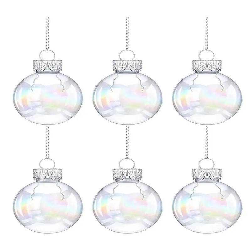 

Iridescent Clear Christmas Balls 2.5 Inch Clear Fillable Christmas Balls Christmas Decorative Balls DIY Art Wedding Party Favors