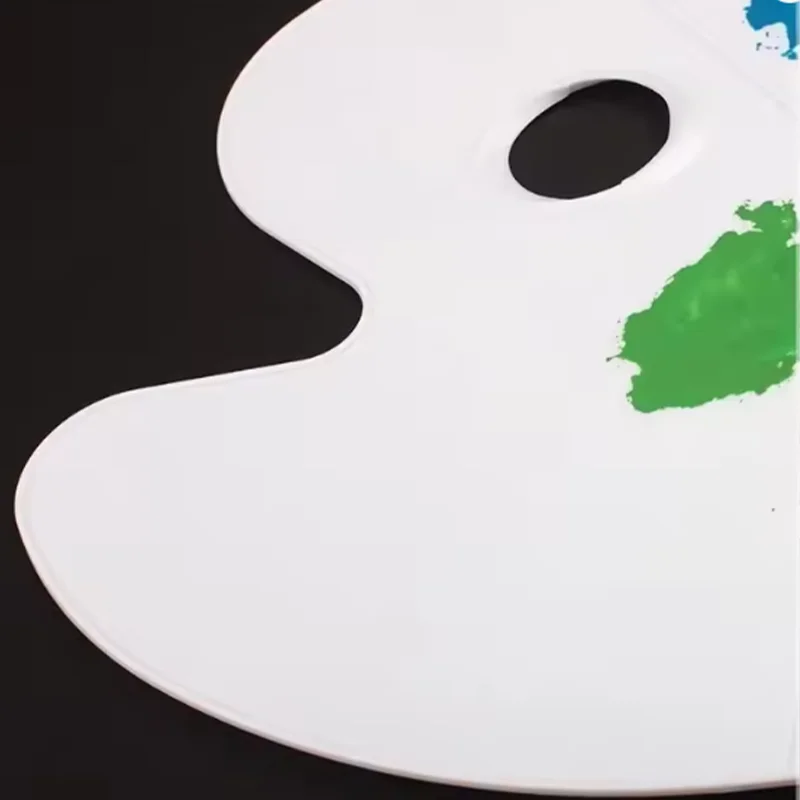 엄지손가락 구멍이 있는 다중 웰 플라스틱 페인트 팔레트 - 수채화, 아크릴 및 유화용 아티스트 믹싱 팔레트