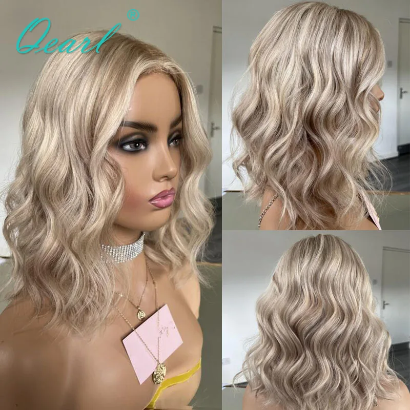 Highlights Platinum Blonde HD Lace Front Wigs Real Human Hair 13x4 Icy Golden Color Lace Frontal Wig Sale Loose Wavy 180% Qearl transparent light platinum blonde lace front wig wavy 13x4 13x6 human hair frontal wigs for women remy hair prepluck 150% qearl