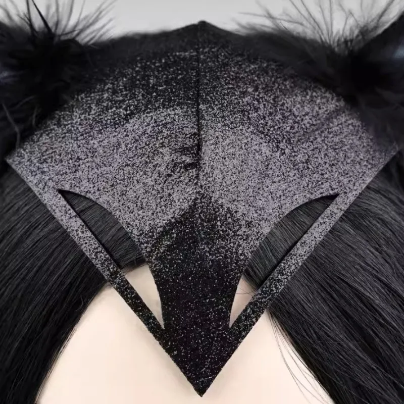 Halloween Witch Ox Horn Headband Light Devil Big Bull Horn Hair Hoop Evil Queen Plush Decorative Hair Band Dark Demon Headwear