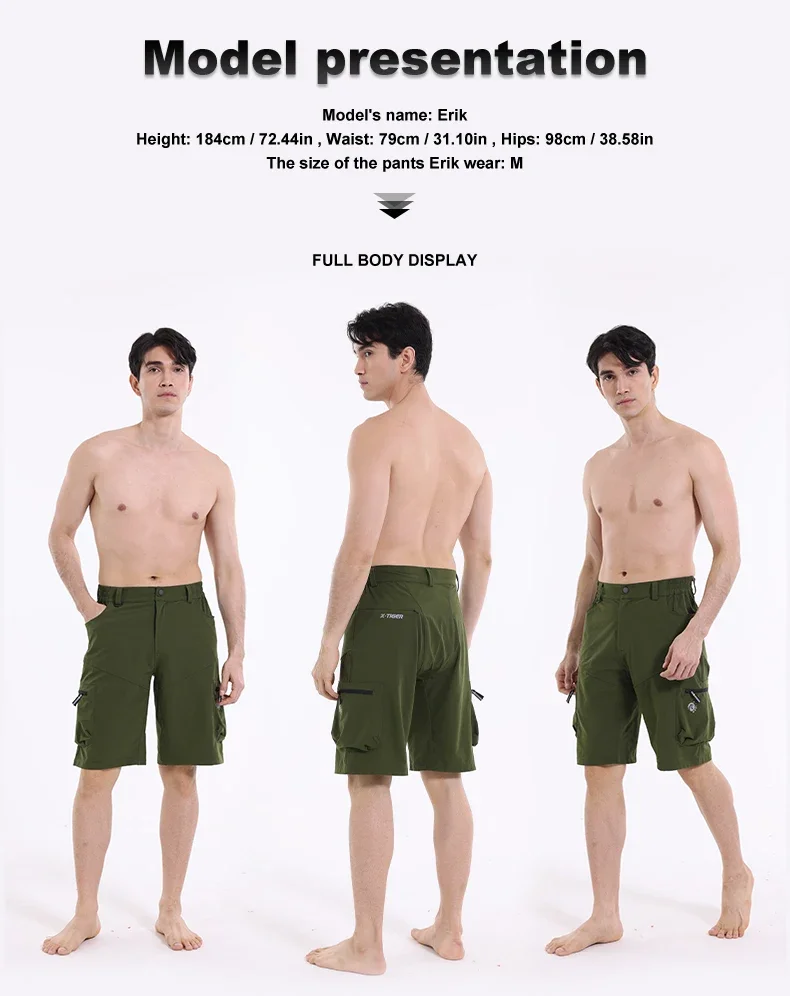 Mountain Bike Shorts – Breathable Multi-Pocket Cycling Shorts with Elastic Waistband