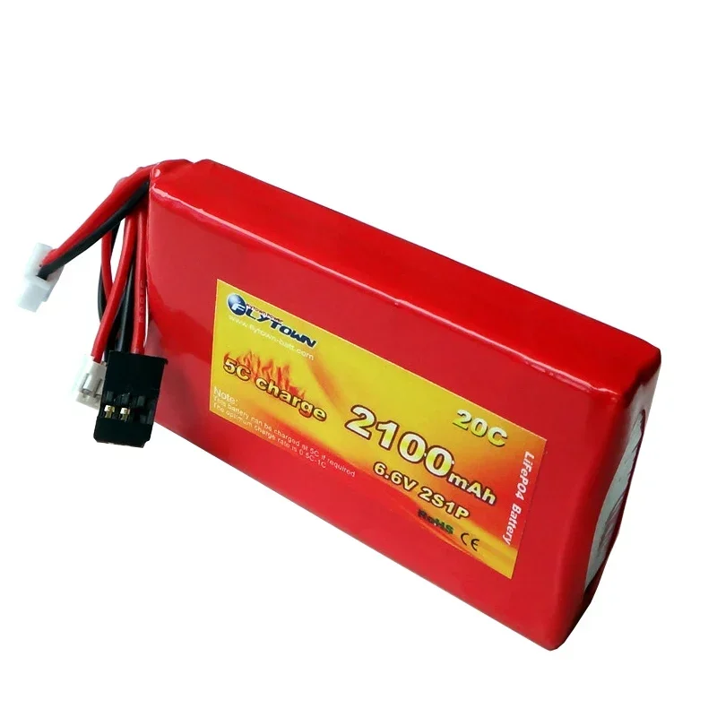 Flytown 2100mAh 2S1P 6.6V 20C LiFePo4 Transmitter Battery LiFe TX Pack For Futaba 3PV T14SG 8J 10J 4PK 4PX 4PV 4PM 7PX 4PLS 16SZ 5