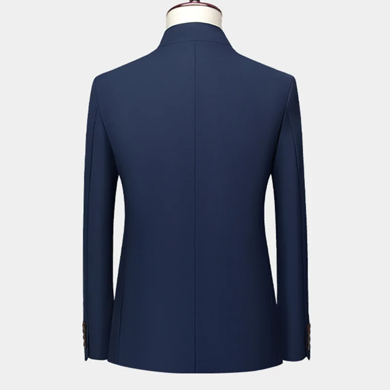 Tang Suit Men Plus Size 6XL-M Chinese Style Stand Collar Suits Groom Wedding Fashion Design Slim Fit Blazer Pants Tuxedo 2 Piece