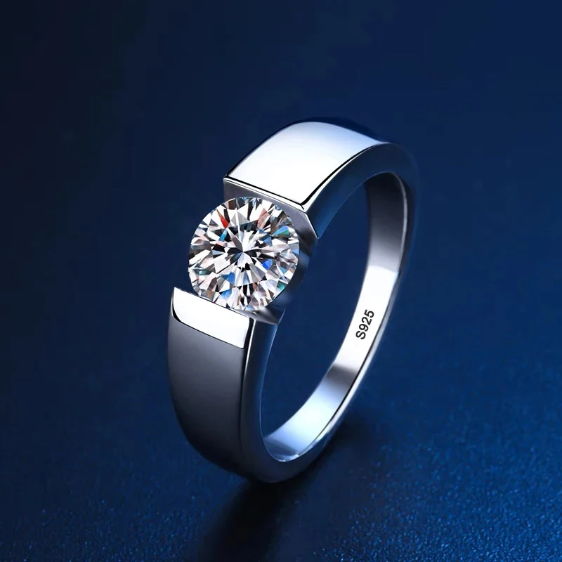 Unisex Allergy Free Tibetan Silver Ring with 0.5ct Round Zirconia Solitaire Ring Wedding Band Lover Jewelry Accessories silver ring,wedding rings,silver rings