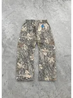 Pure Cotton Material Camouflage Jogger Sweat Pants Mens Embroidered Pattern High Street Casual Pant Oversized Loose Pants Women 1