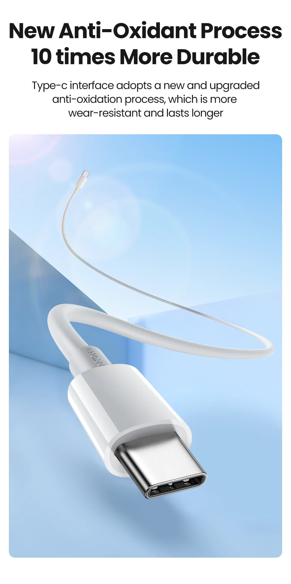 Rocoren pd 20w usb typ c kabel für iphone 15 pro max USB-C schnell ladegerät für macbook samsung xiaomi typ-c usbc kabel – Detail 6