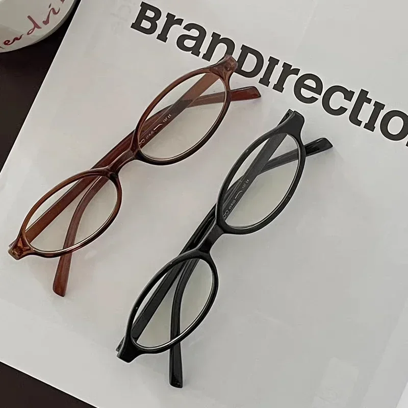 Frauen Y2K Retro Oval Gläser Kleine Rahmen Brillen Blau Licht Blockieren Brillen Weibliche Computer Lesen Optische Spektakel Óculos – Detail 4