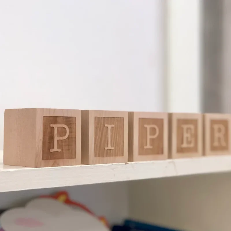 A-Z Personalized Wood Name Blocks 1pc Custom Alphabet Baby Letters Natural Nursery Decor & Customizable Gift