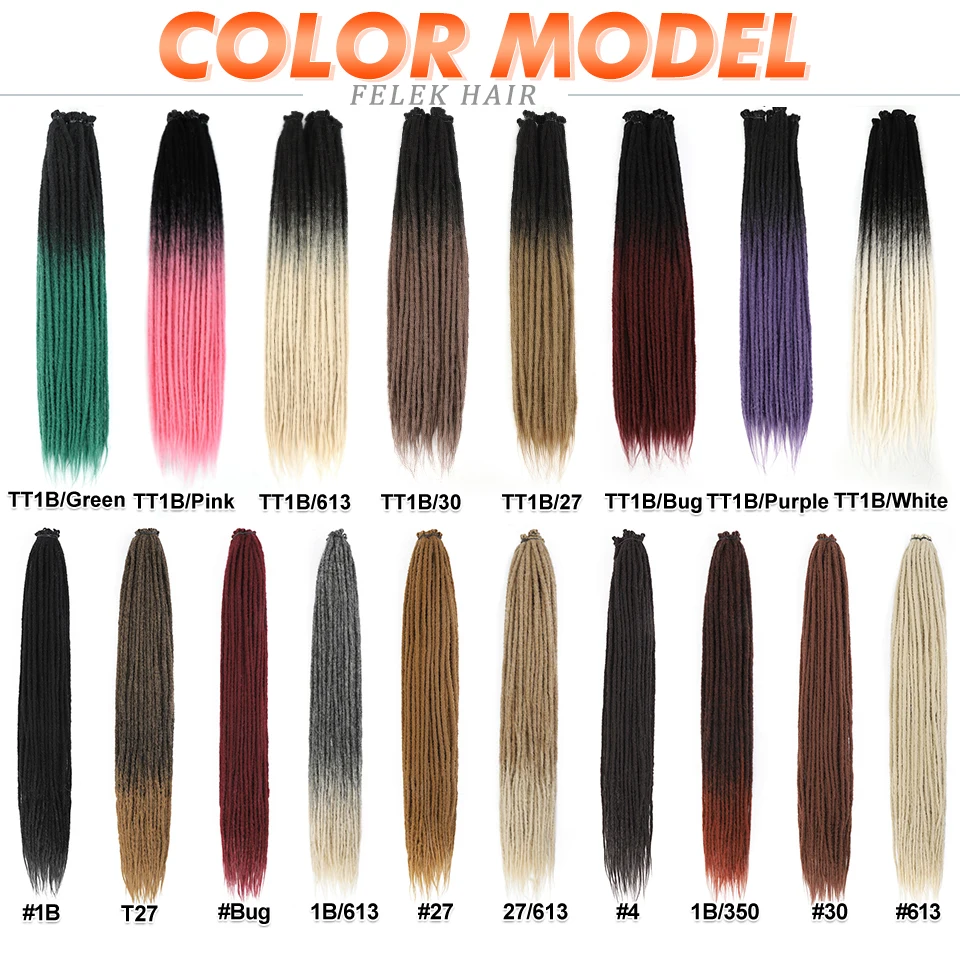 Handmade Synthetic Dreadlock  Hair Extensions 24-36inch Long Crochet Braids Straight Natural Soft Dreadlocks For Women And Men