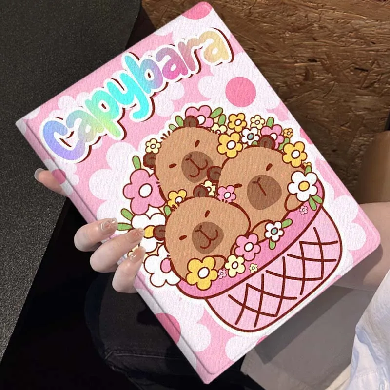 Cartoon Capybara Bow Soft Tablet Case