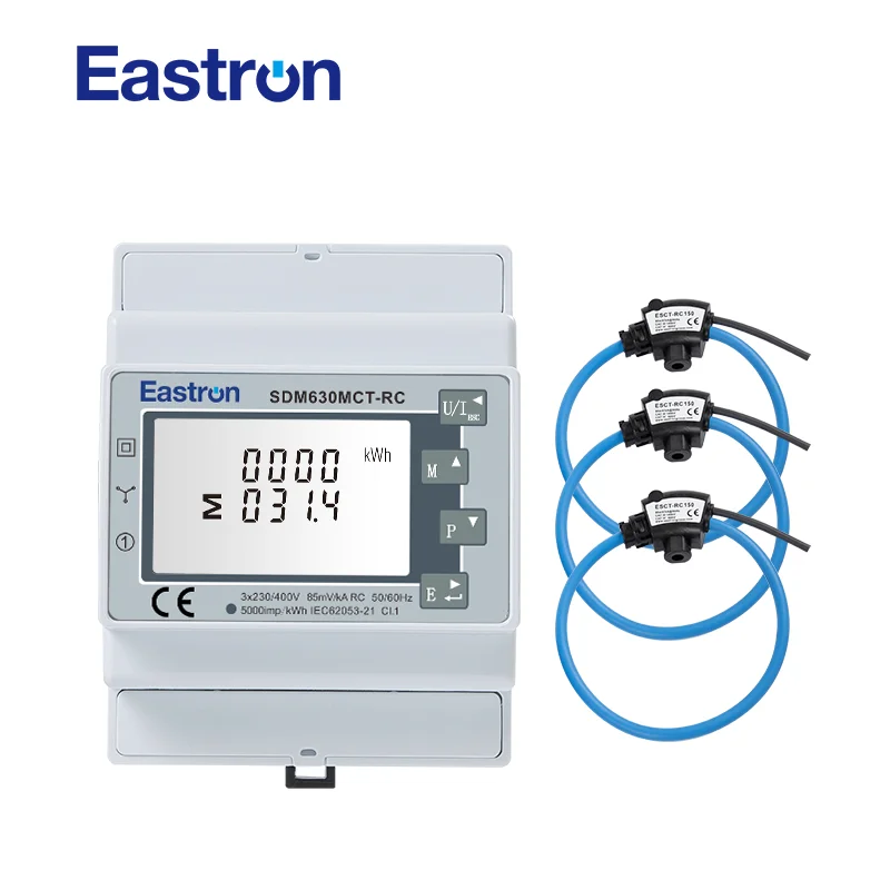 Eastron SDM630MCT-RC Smart Building Electric Meter, Up To 20kA Primary Current LCD Display Rogowski Coil Meter