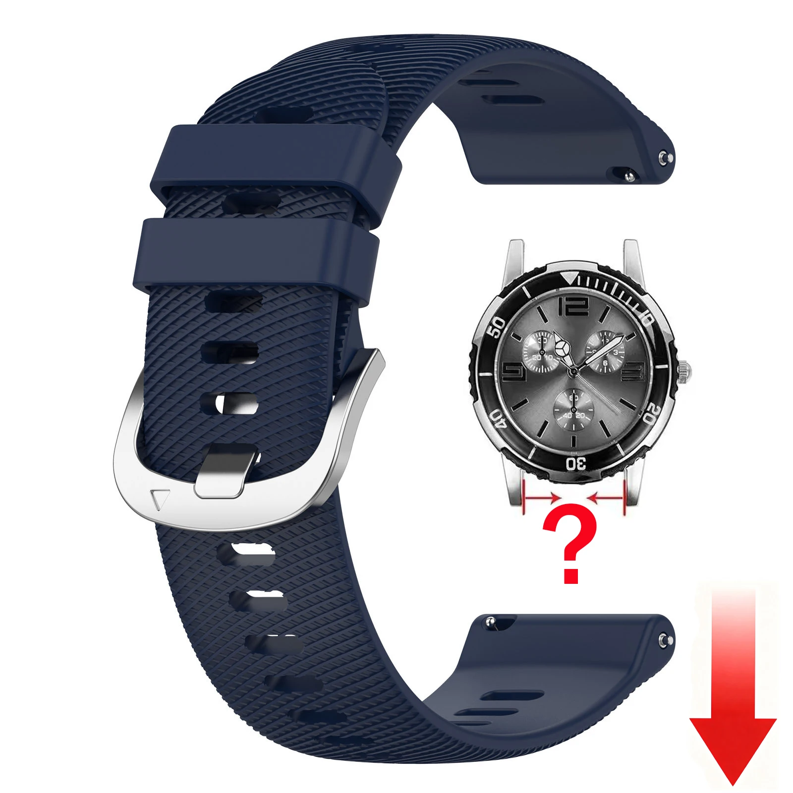 Versatile Silicone Watch Strap - Multiple Size Options