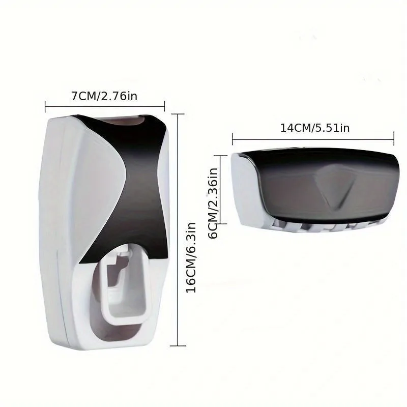 Wall-Mounted Toothbrush & Toothpaste Holder Set With Automatic Dispenser And Cup 6