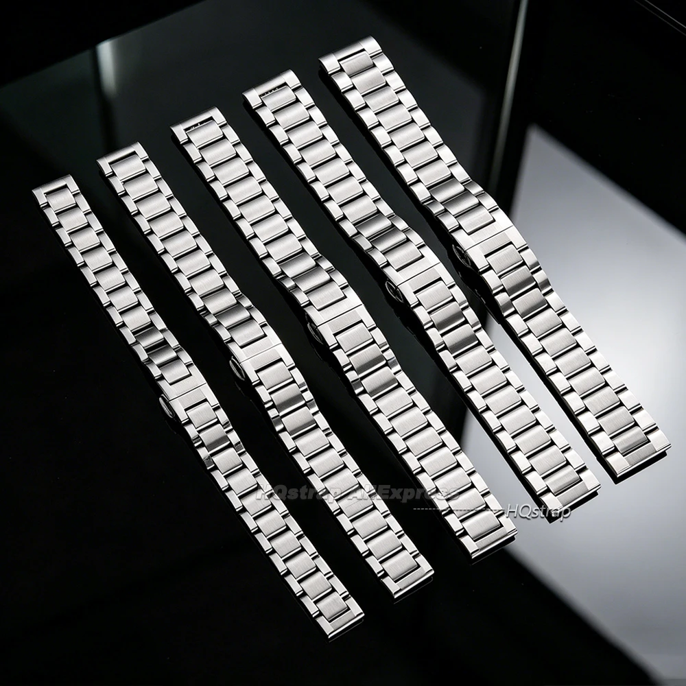 Elegant Stainless Steel Watch Band with Butterfly Clasp - Universal Fit Wrist Bracelet
