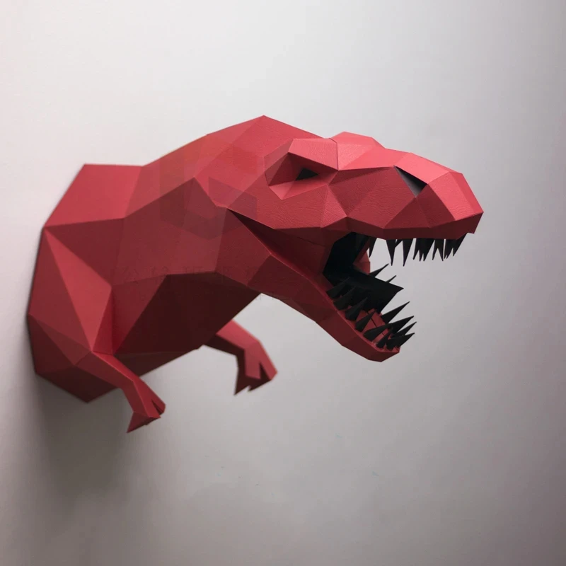 Tyrannosaurus Rex Paper Model Home Decor Living Room Wall Decoration DIY Dinosaur Animal Paper Craft 3D Mold Party Gifts Toys