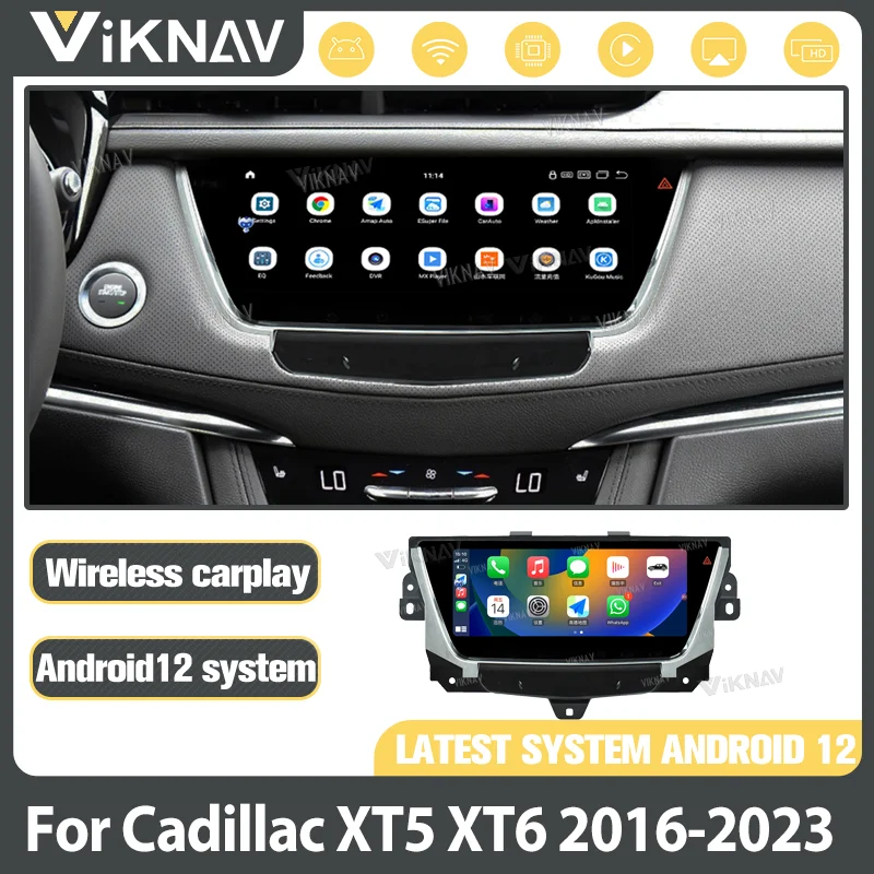 

128 GB Android 12 Car Radio for Cadillac XT5 XT6 2016-2023 Touch Screen Head Unit Tape Recorder Wireless Carplay