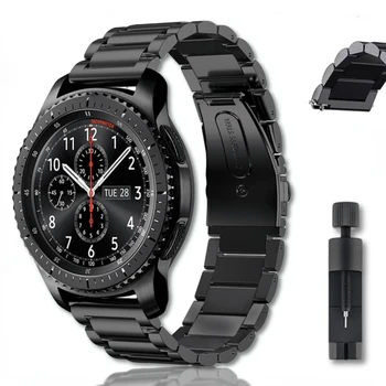 삼성 갤럭시 워치 4 5 기어 S3 어메이즈핏 스테인리스 스틸 체인 손목 밴드, 화웨이 워치 4 GT2 3 프로용 메탈 스트랩, 22mm, 20mm 상품 이미지