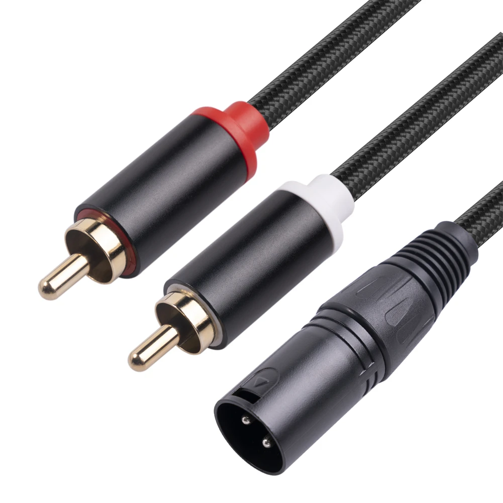 3-Pin XLR Male To 2-RCA Male Microphone Audio Cable Y Adapter Converter 1M 2M Canon Public To Double RCA Public Mixer Lotus audio cable,audio adapter,audio adapter set