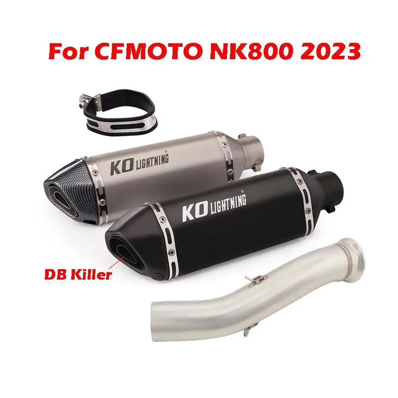 

Слипоны для мотоцикла CFMOTO NK800 2023, средняя выхлопная труба, 370 мм глушитель, съемный глушитель, глушитель