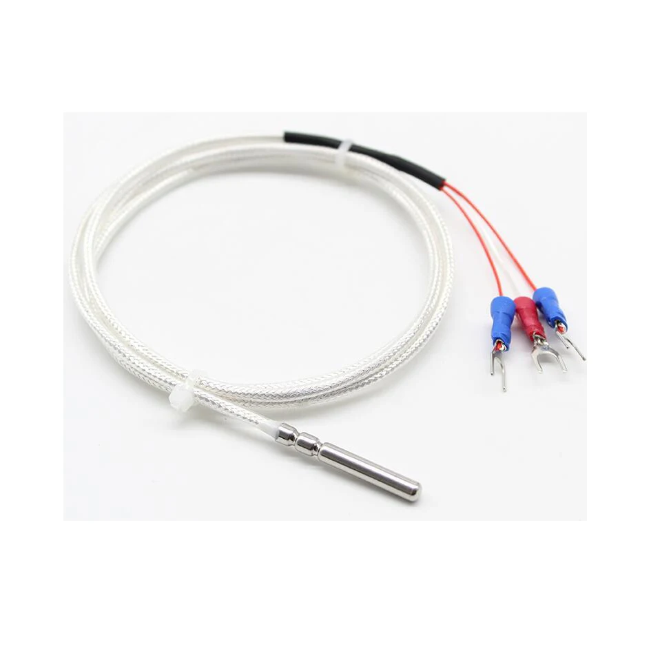 

PT1000 Temperature Sensor 3 Wires with Polytetrafluoroethylene (PTFE) Coated 2Meters Probe 30mm*4mm Length*Dia. 200 centigrade