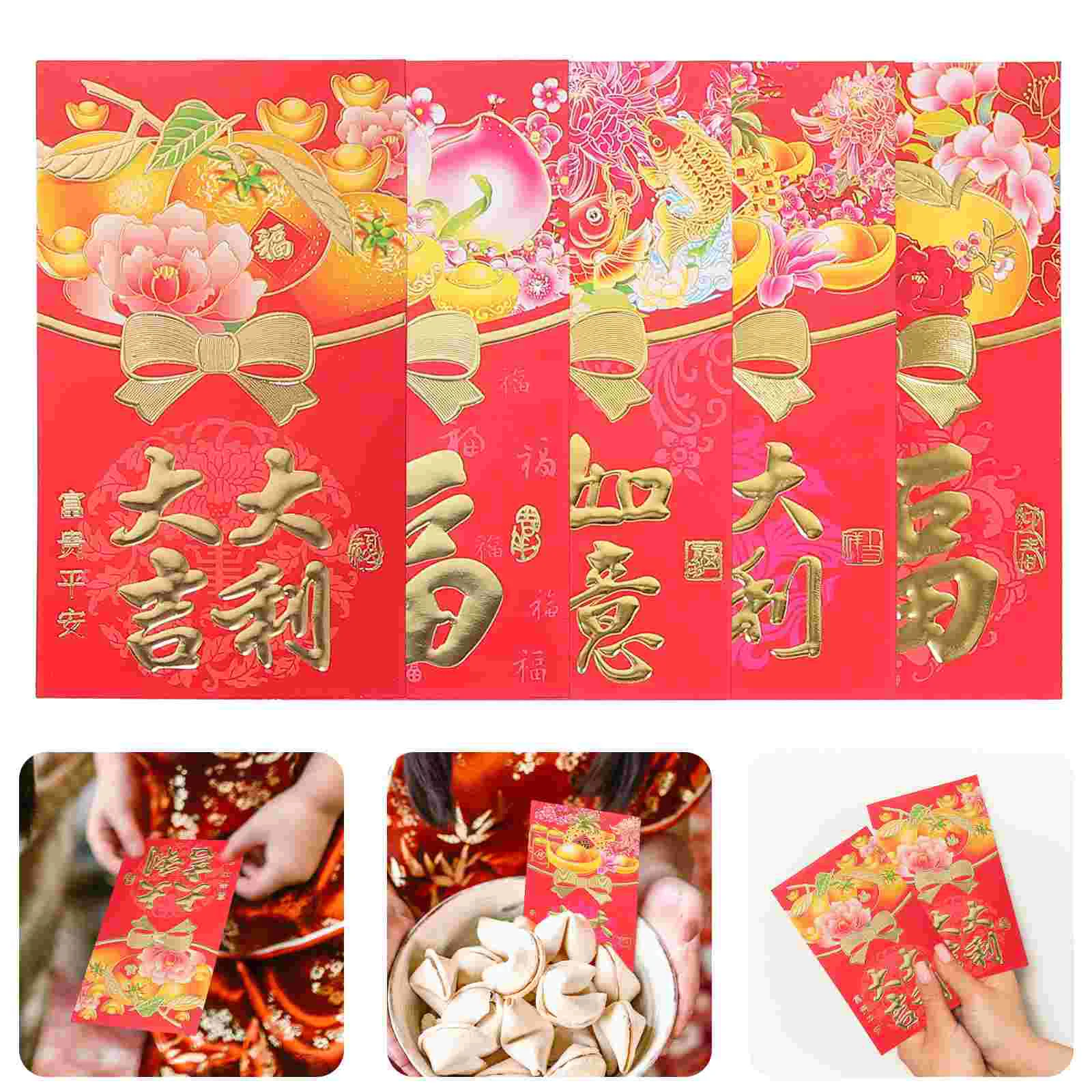 

50Pcs Chinese New Year Red Envelopes 2024 Lunar Year Dragon Lucky Money Envelopes