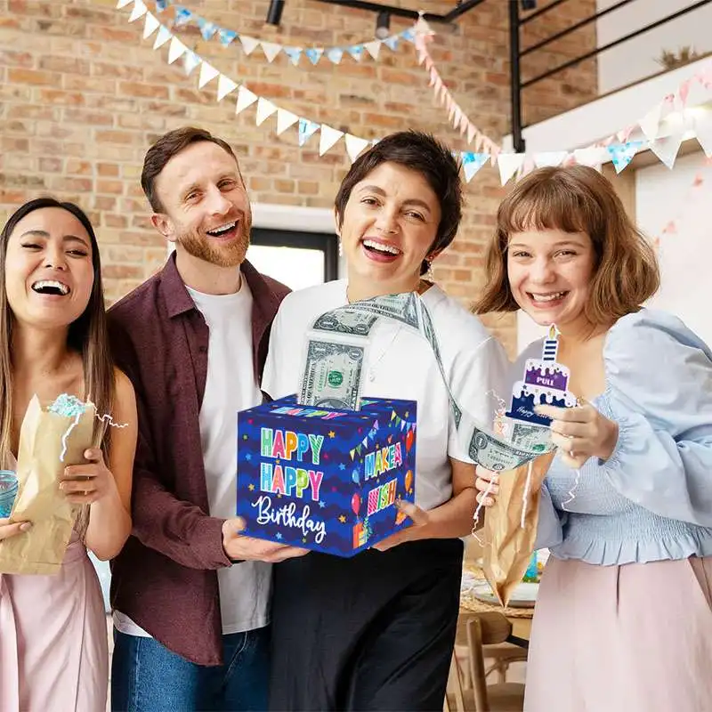 Birthday Cash Surprise Gift Box – Creative Money Holder with Pull-Out “Happy Birthday” ... - SKU MGB01557 - UGI Pack...