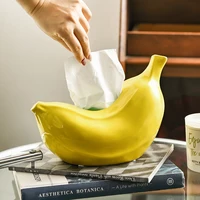 Creative Banana Tissue Box Storage Household Living Room Coffee Table Dining Table Bedroom Ceramic Decoration Paper Box 2