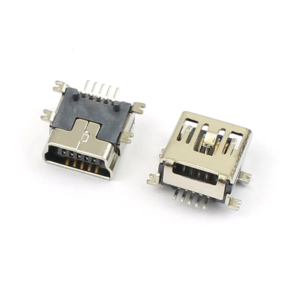Mini Usb 4 Socket Mini USB Jack 5p 5-Pack Mini USB Type B Female Sockets – 5-Pin 180 ...