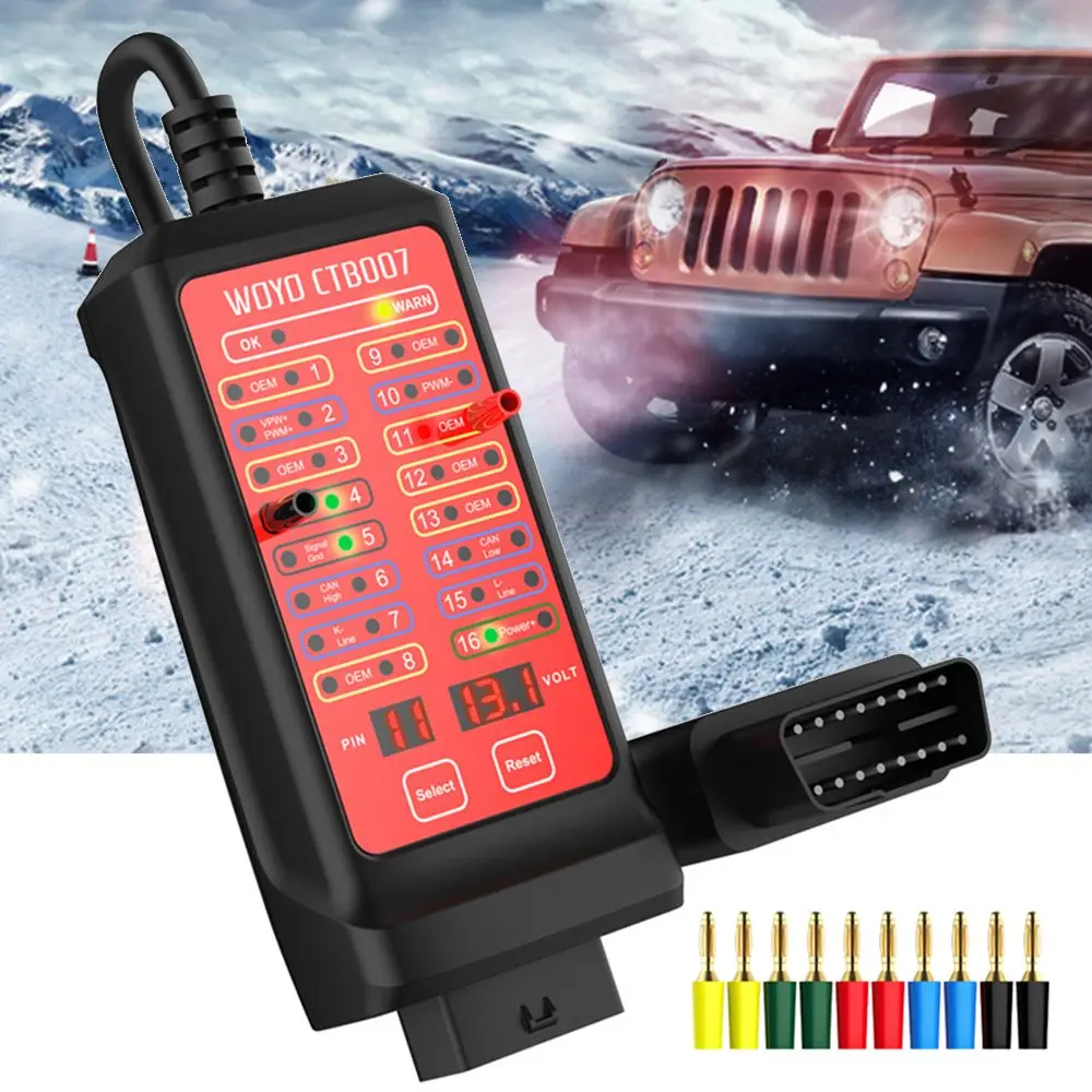 

Car Auto Tester Box Pin Settings Diagnostic Tool OBD2 16 Pin Break Out Box Automotive Protocol Detector