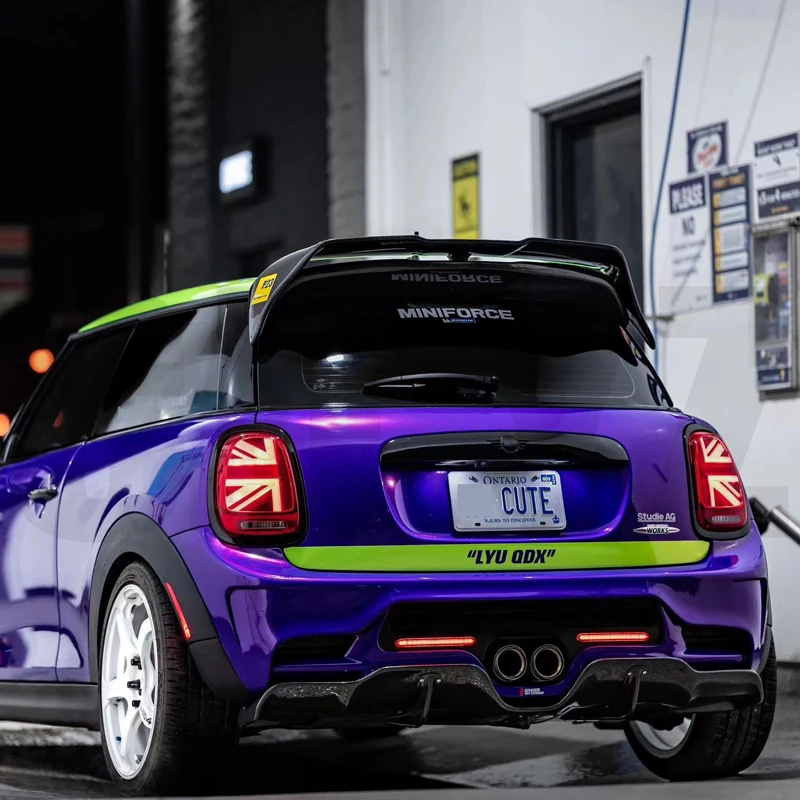 ミニコーパーf56用リアルーフスポイラー,agスタイル,高品質のカーボン