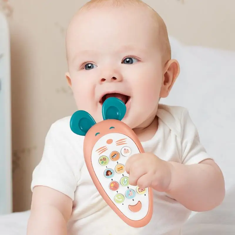 아이들을위한 장난감 전화  뮤지컬 장난감 스타킹 Stuffers 귀여운 마우스 디자인으로 감각 퍼즐 1-3 세 어린이를위한 조기 교육