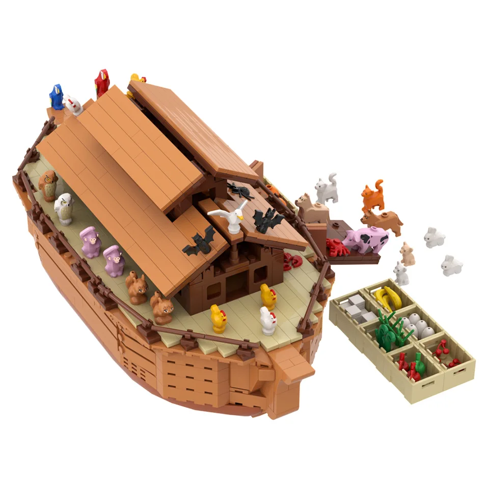 Gobricks MOC Noahs Ark Bricks Model Noahs Ark Medieval Nautical