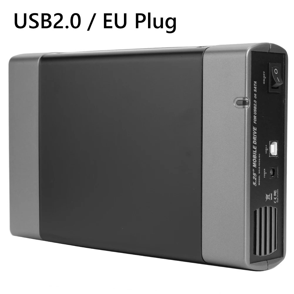 5.25인치 외장 하드 드라이브 인클로저 USB3.0/2.0-SATA 8TB 외장 하드 드라이브 케이스 16단 속도 녹음 SSD HDD 하드 디스크 박스