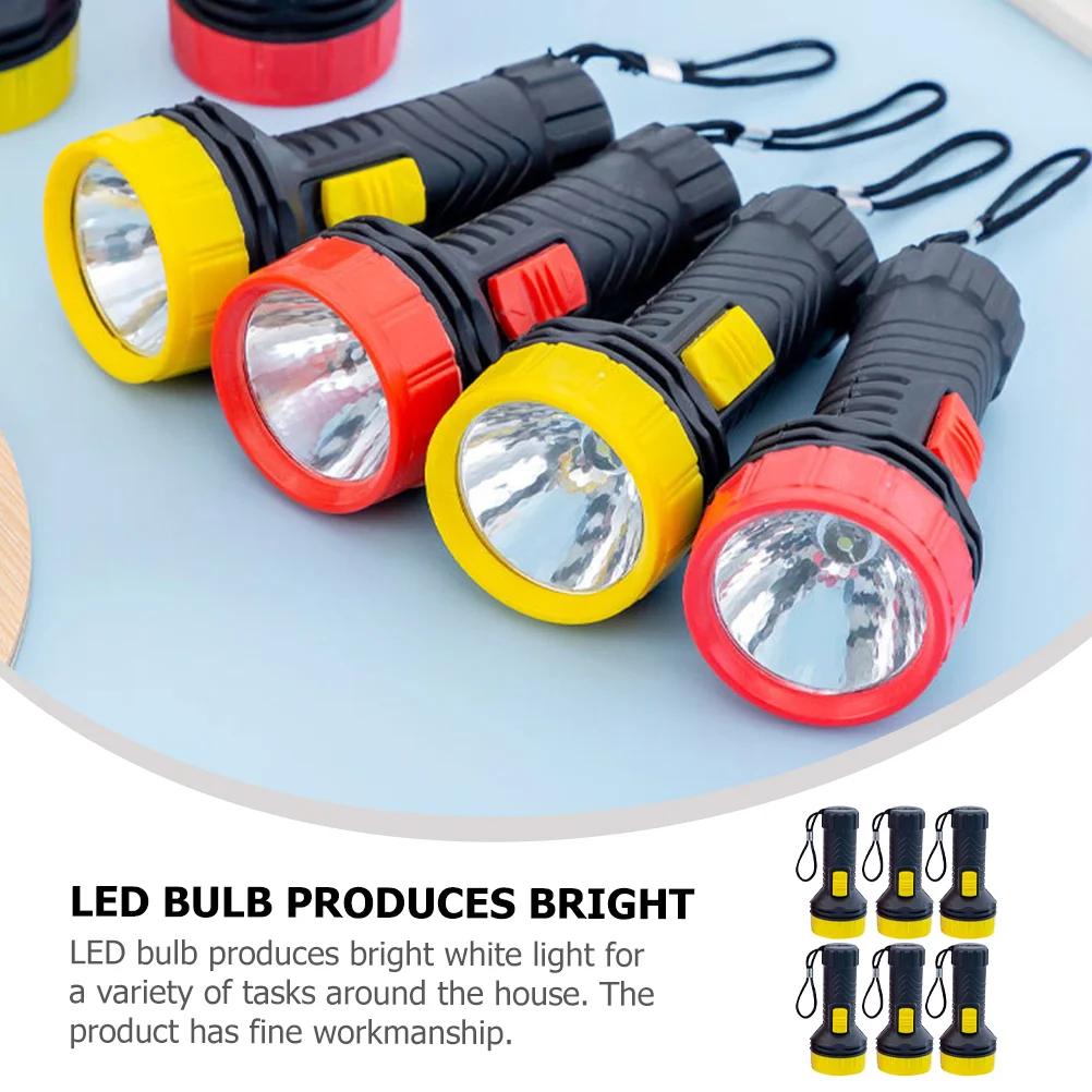 

6 Pcs Mini Flashlight Small LED Flashlights Children’s Toys Kids Education with Lanyards for Super Bright Plastic Handheld