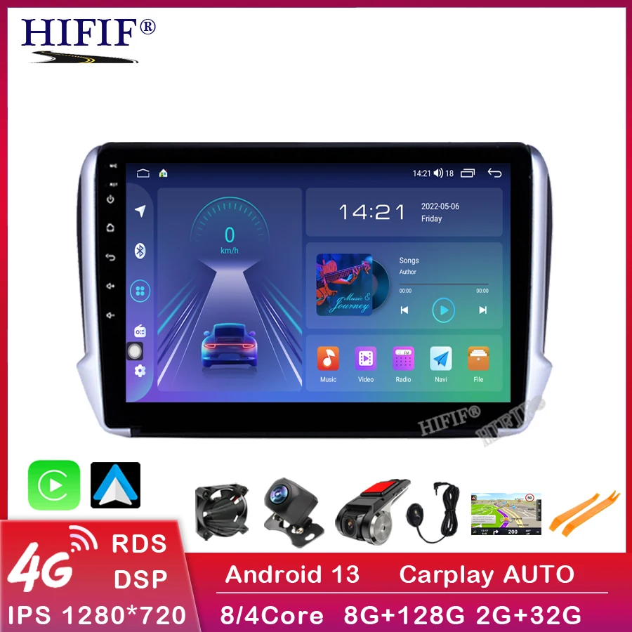 Android 13 Autoradio Per Peugeot 2008 208 Series 2012-2018 Multimedia Stereo Car Gps Player Navigazione Gps Radio No Dvd