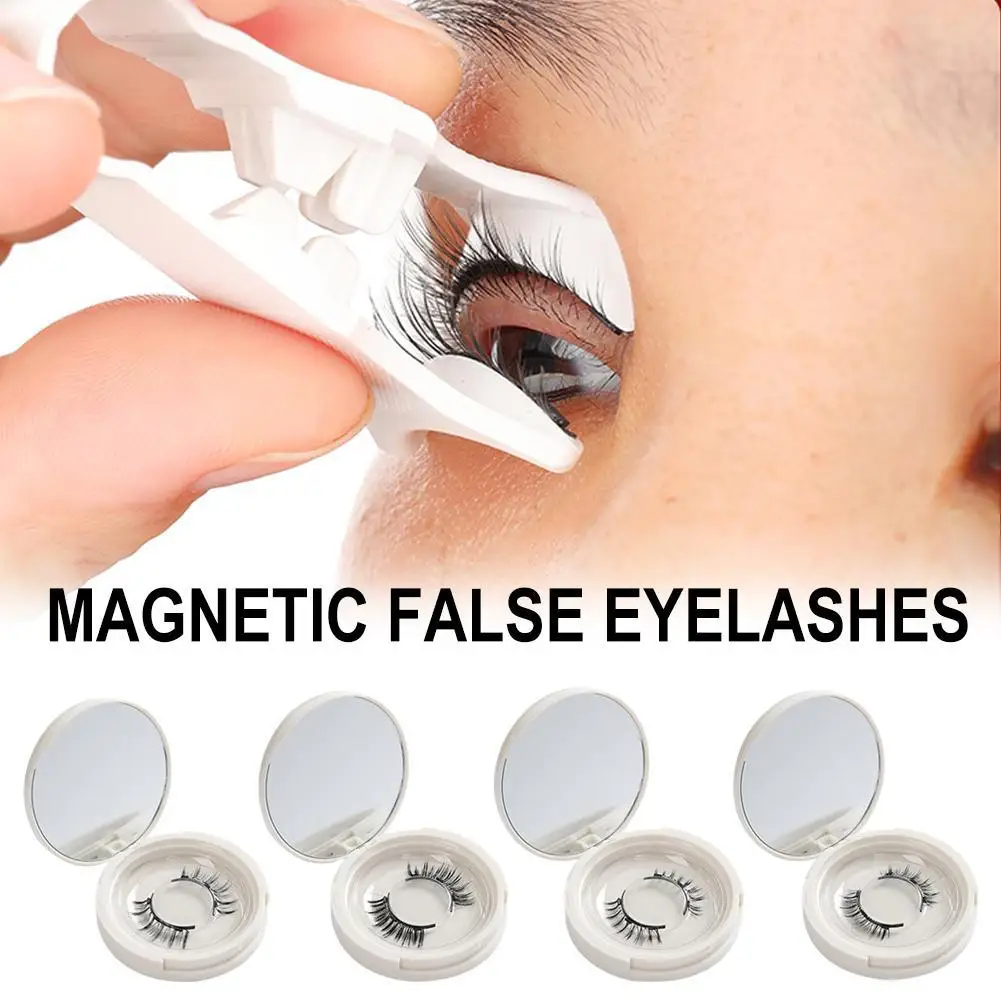 Magnets Tweezer With 3D Magnetic Natural Mink False Eyelash Professional Eyelash Extension Makeup Curler Clip Clamp Makeup Tool