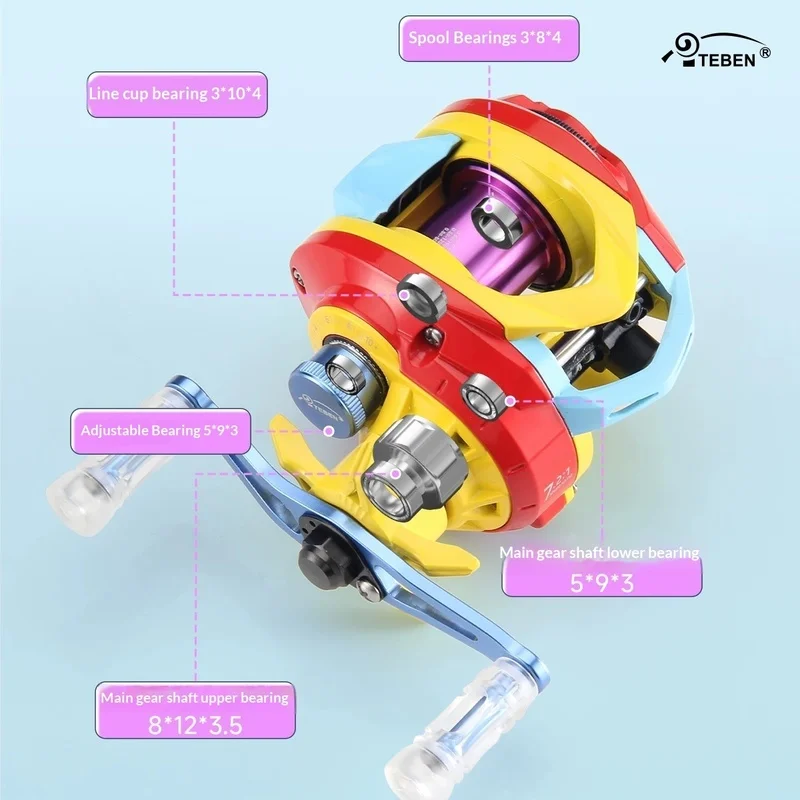 Teben Lsy Carbon Fiber Baitcasting Reel Ultra-Lightweight 5+1