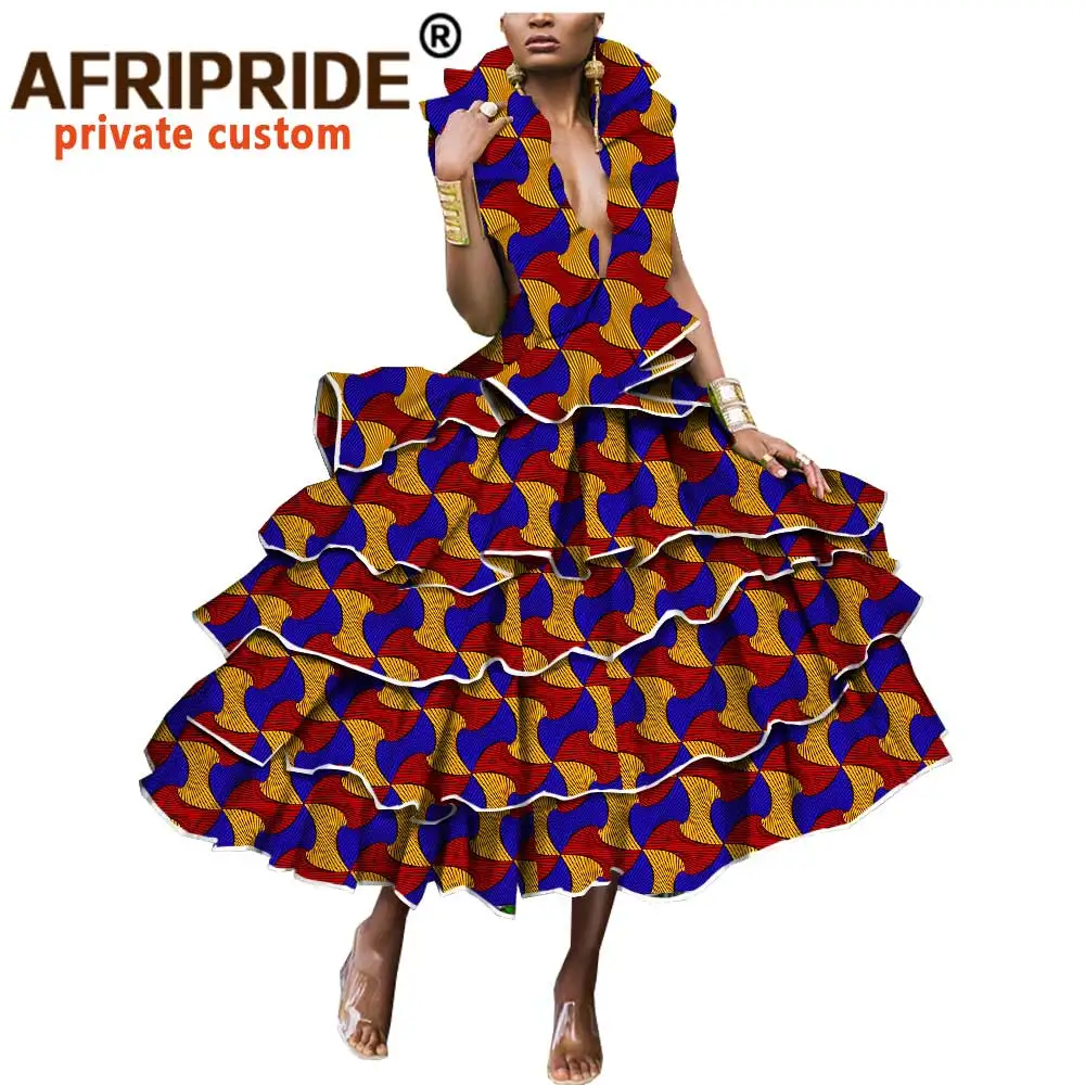 2022 African Print Dresses for Women Dinner Cocktail Party Holiday Wedding Evening Ankara AFRIPRIDE A1925038 | Женская одежда