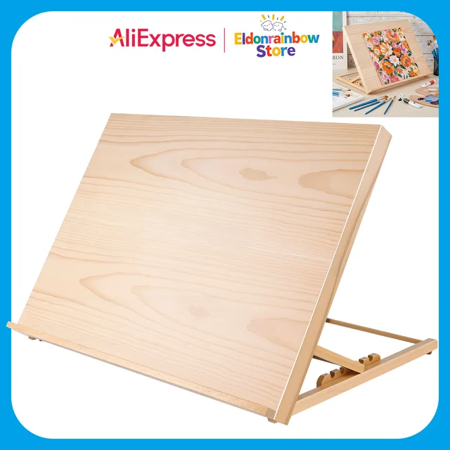 5-Angle Adjustable Wooden Drawing Board | Portable Foldable Desk Easel for Art Sketching Painting Reading 1