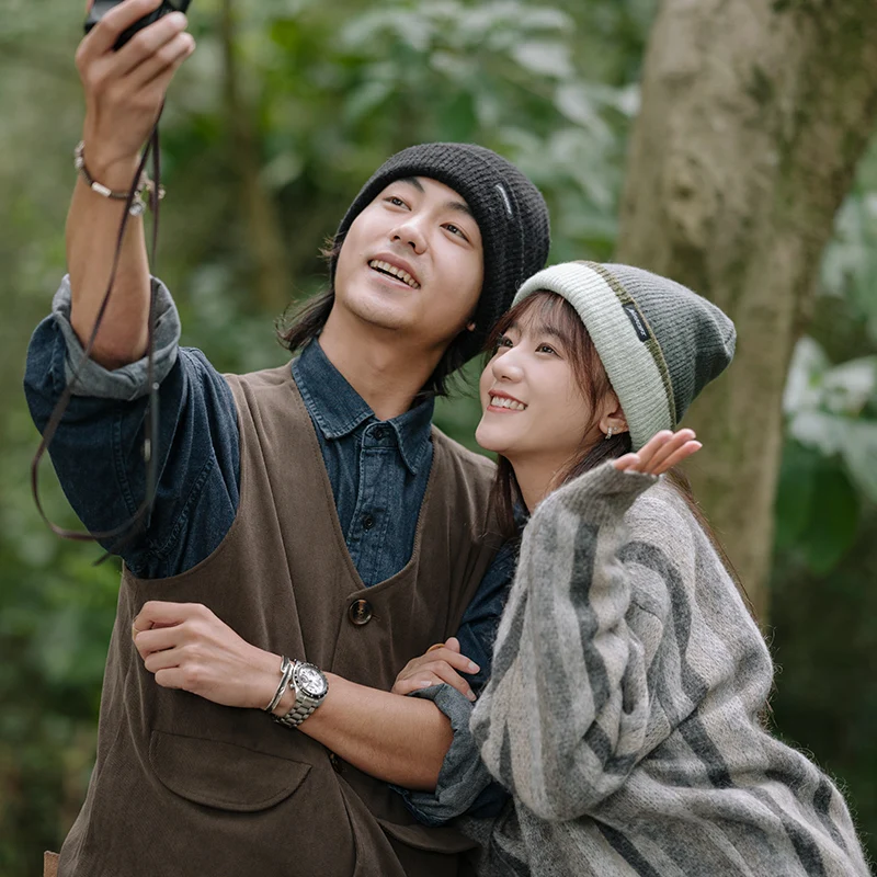 Naturehike Wool Knitting Cap Double Layer Winter Outdoor Sports Thickened Cold Protection Warm Fold Over Hat Comfortable Elastic Sports Caps Wool Knitted Hat