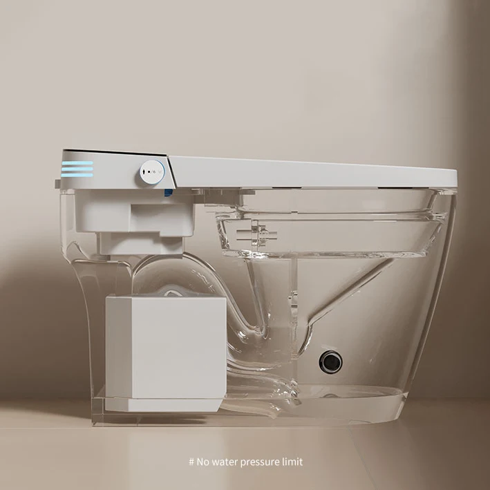 Smart Toilet with Bidet Built In, Automatic Intelligent WC, Heated Bidet Seat, Foot Sensor Operation, Auto Flush, Remote Control 2