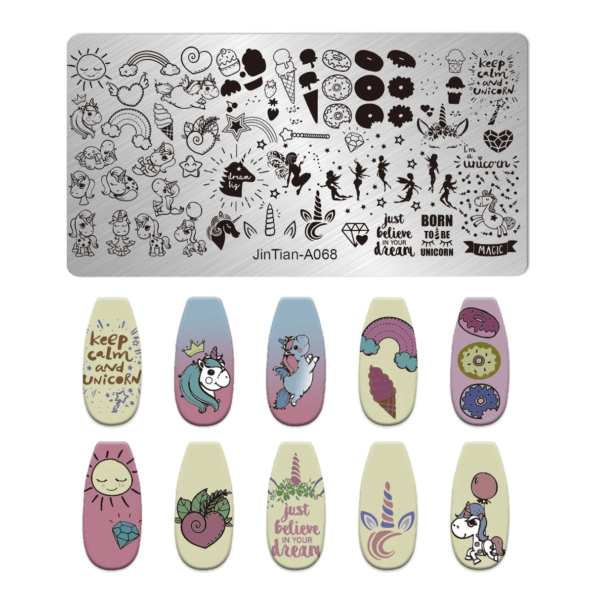 Unicorn Cartoon Animals Nail Stamping Plate Cute Cartoon Character Stamping Nail Stamp Plates Cartoon Figure Nail Plate Nail Art 5