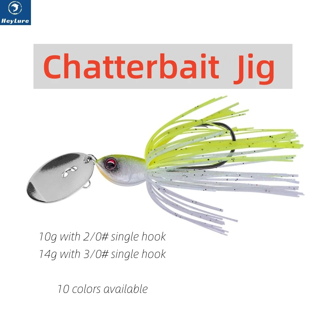 HeyLure 10g/14g Chatterbait Jig Fishing Lure Spinnerbait Blade