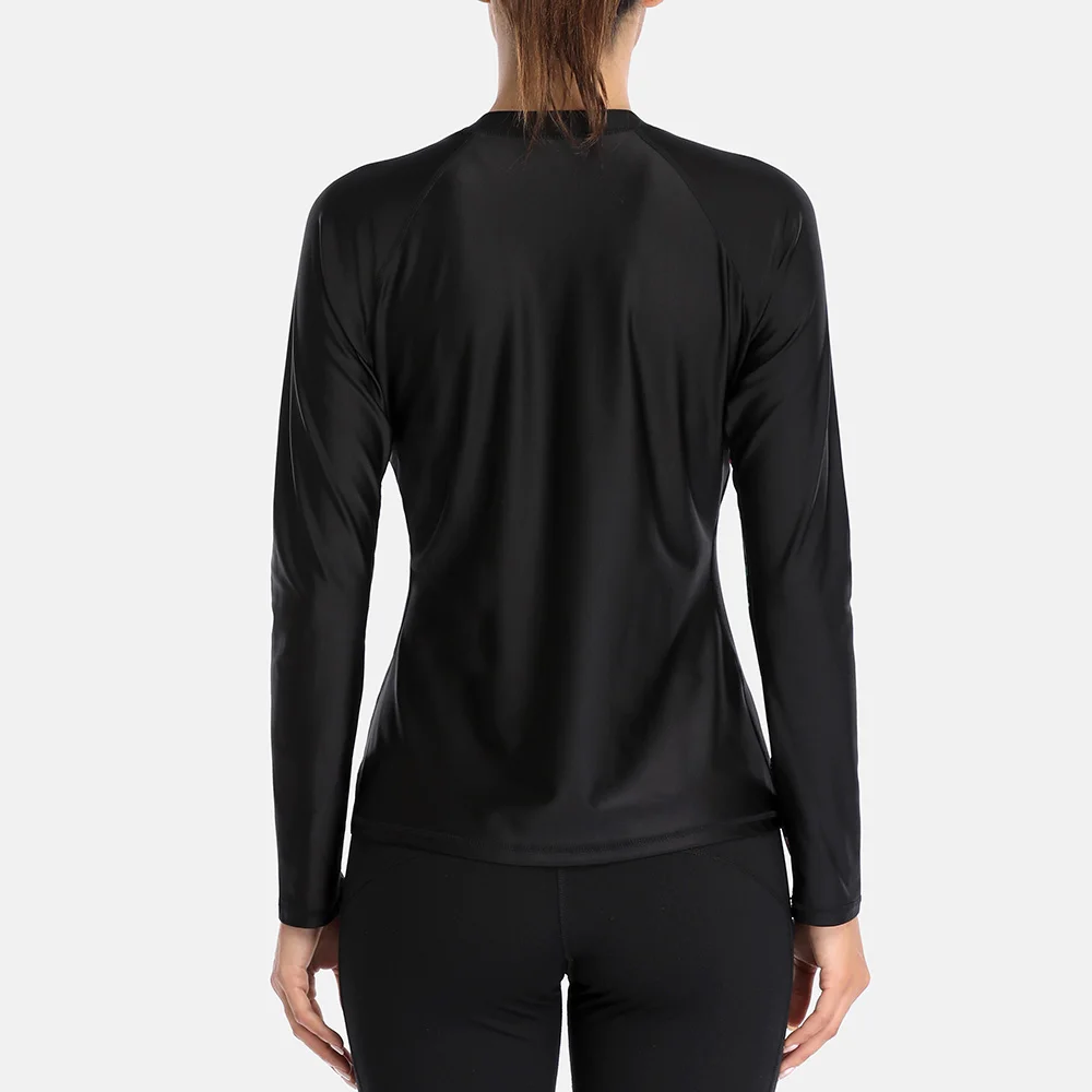 Women Rash Guard Surfing Swimsuit Floral Print Long Sleeve Zipper