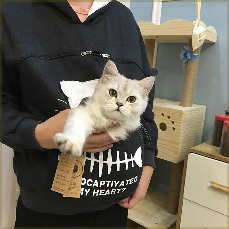 Sweatshirt Cat Lovers Hoodie Dropshipping Kangaroo Dog Pet Paw Pullovers Cuddle Pouch Sweatshirt Pocket Animal Ear Hooded Plus 3