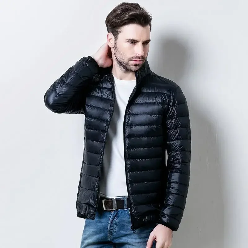 Parkas Abrigos Acolchados Masculinos Cremallera Chaqueta de Plumón para Hombre Acolchado Corto Ropa de Lujo Coreana Modelos de Invierno Ropa Casual Abrigada Moderna
