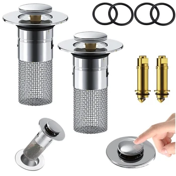 Tappo per lavandino del bagno Tappo per filtro in acciaio inossidabile Cestello per scarico del lavandino Catcher per bagno Bagno Cucina 1