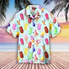 Summer Ice-cream Mens Holiday Lapel Camisa Oversized Hawaiian Shirts 3d Print Fashion Men Women Beach Funny Blouse Tops Clothing 3